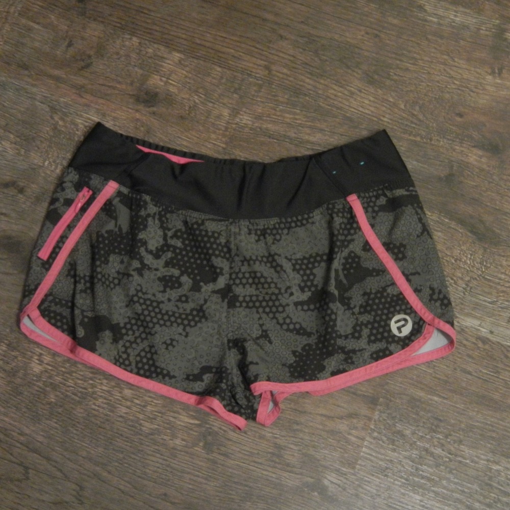 OceanFlex Running Shorts Camo Print‎ Athletic Pink Trim Activewear M